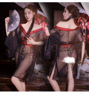 FEE ET MOI - Japanese Phantom Print Kimono Set (Black - Red)